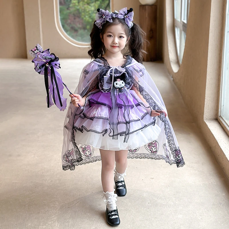 女童连衣裙夏装2025新款儿童库洛米公主裙小女孩纱裙生日礼服裙子