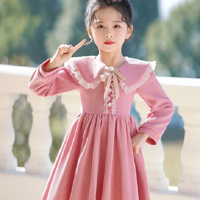 女童连衣裙秋冬装2025新款洋气加绒儿童裙子中大童公主裙时尚童装