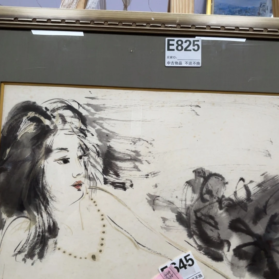 @***业版画框画手绘人物E825