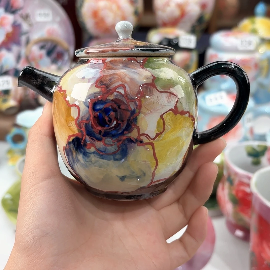 景德镇手绘高温釉下彩陶瓷茶具