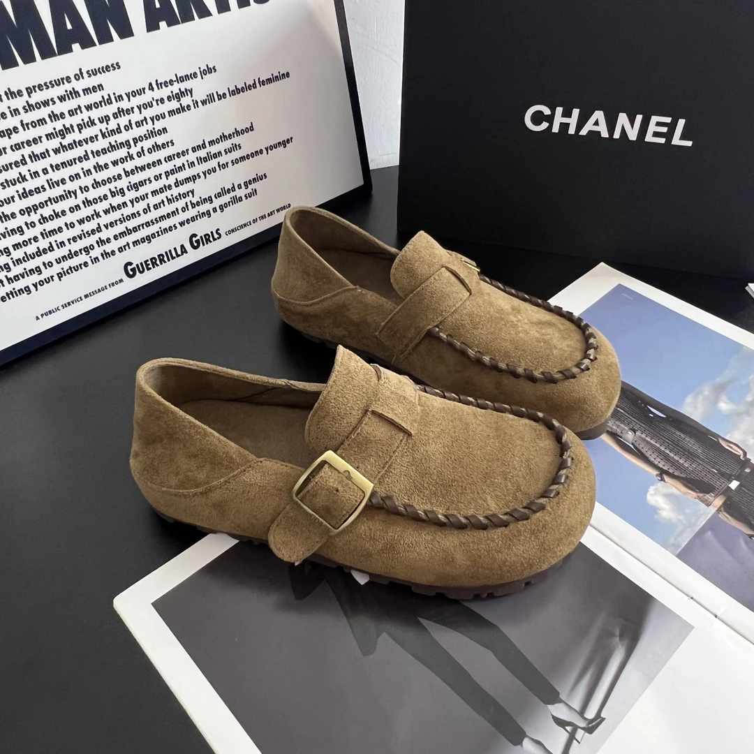 小敏家 巨好看绝美两穿内增高勃肯鞋 圆头复古休闲百搭舒适豆豆鞋