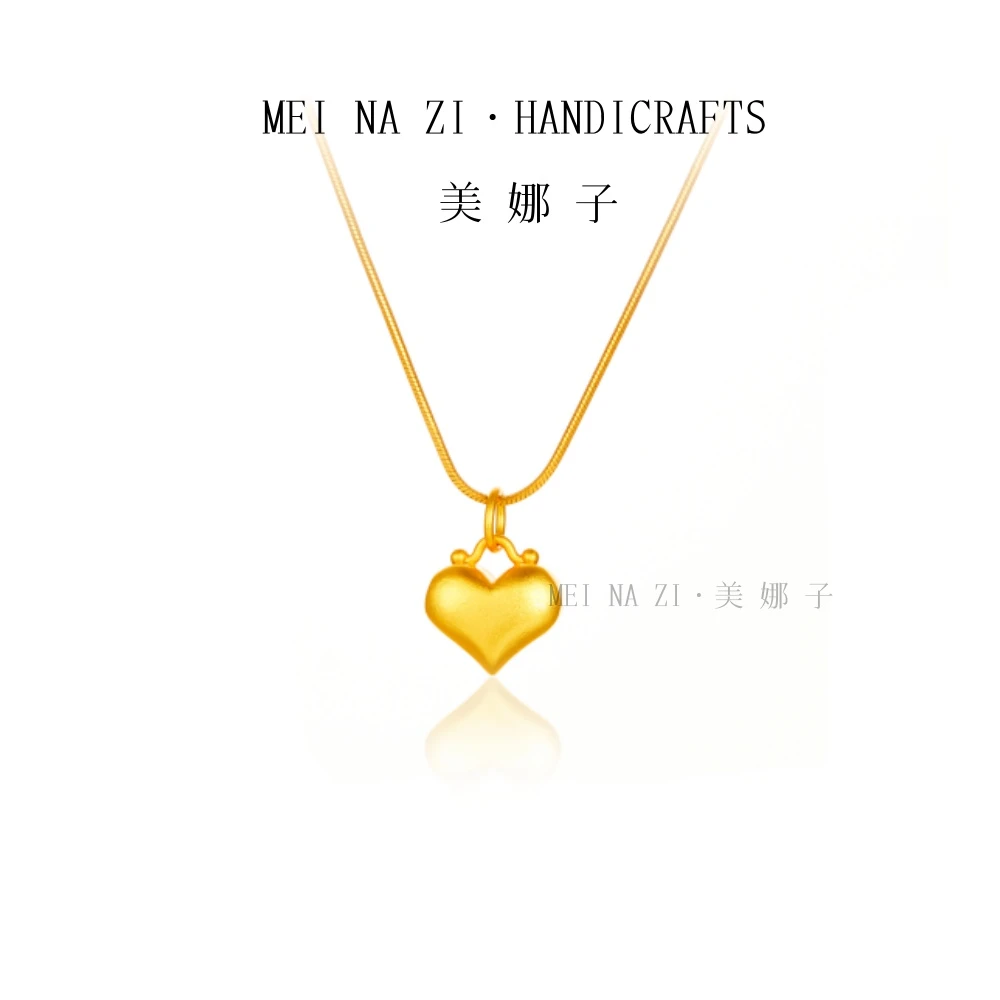 予禧/新款爱心坨坨项链简约时尚手工雕刻款轻奢