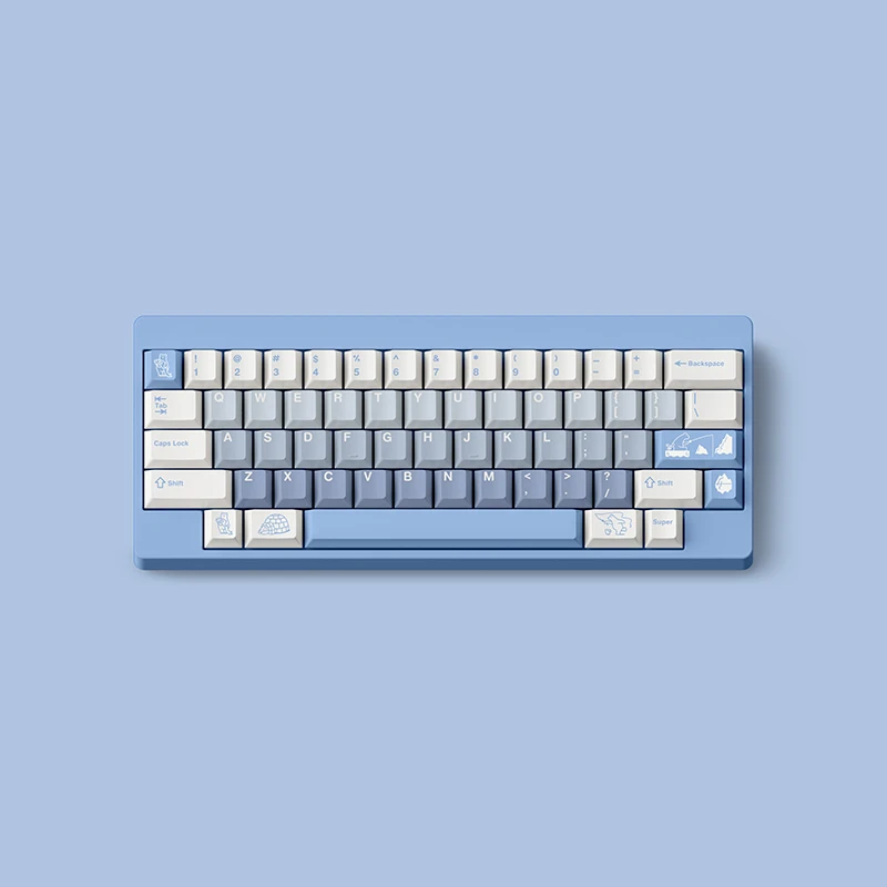 【首发】FBB原创键帽北极熊PBT热升华1.7mm客制化键盘蓝渐变磁轴