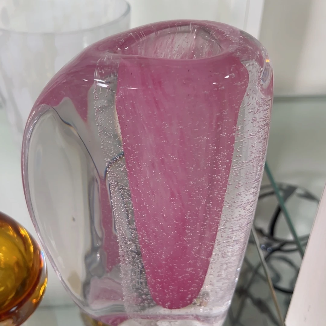 幻彩琉璃花瓶花器纯手工痕迹高度21