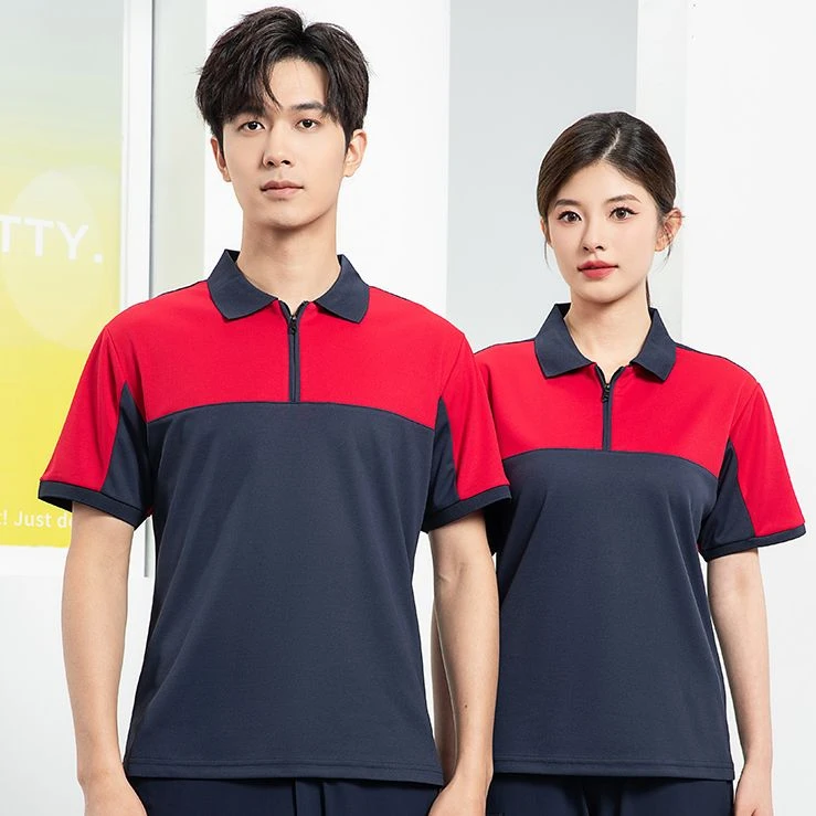 防静电短袖汽修工作服套装男T恤定制印logo学校4S店速干polo衫