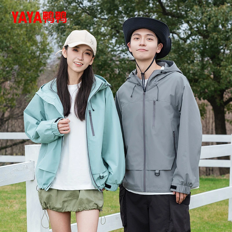 YAYA/鸭鸭男女同款2024年春秋季新款户外运动男装上衣外套A