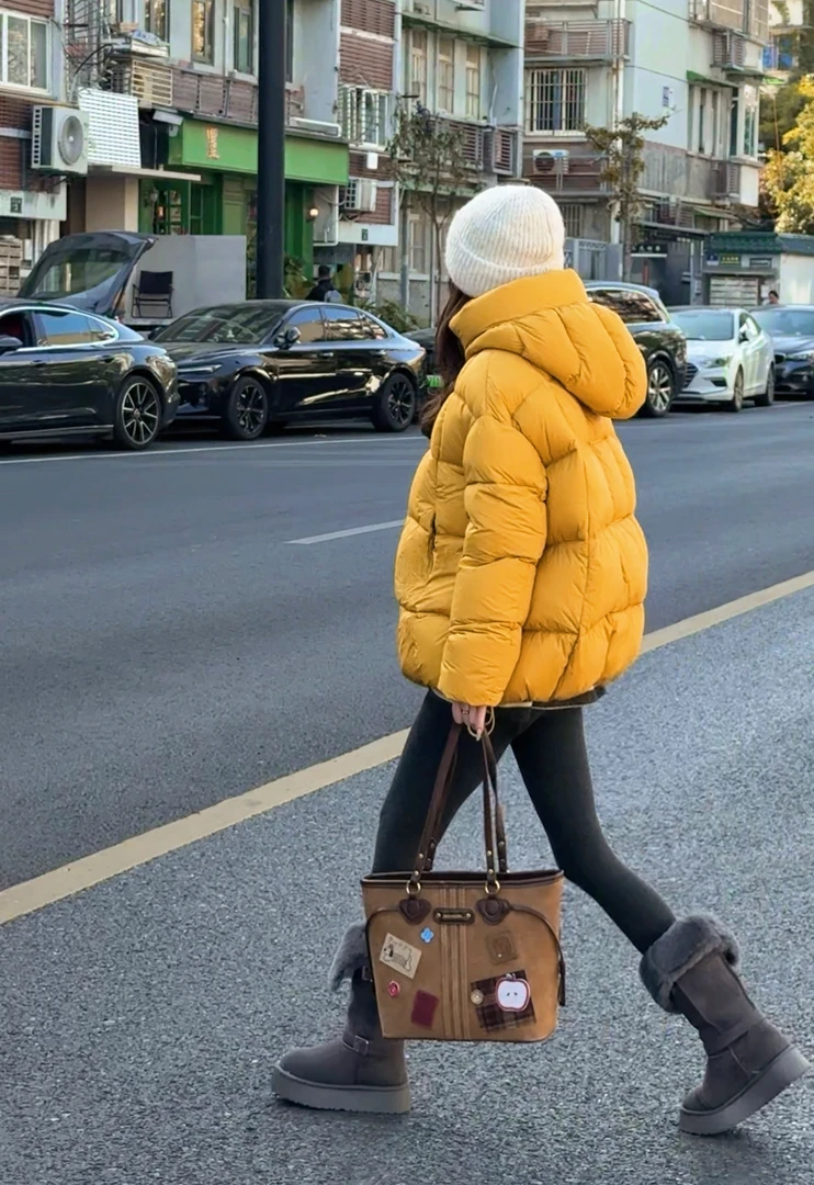 2025冬季新款90白鸭绒泡芙连帽羽绒服  X