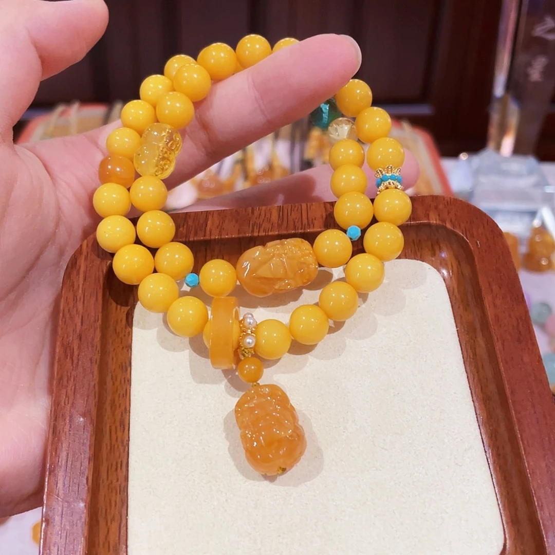 未镶嵌蜜蜡手链手串