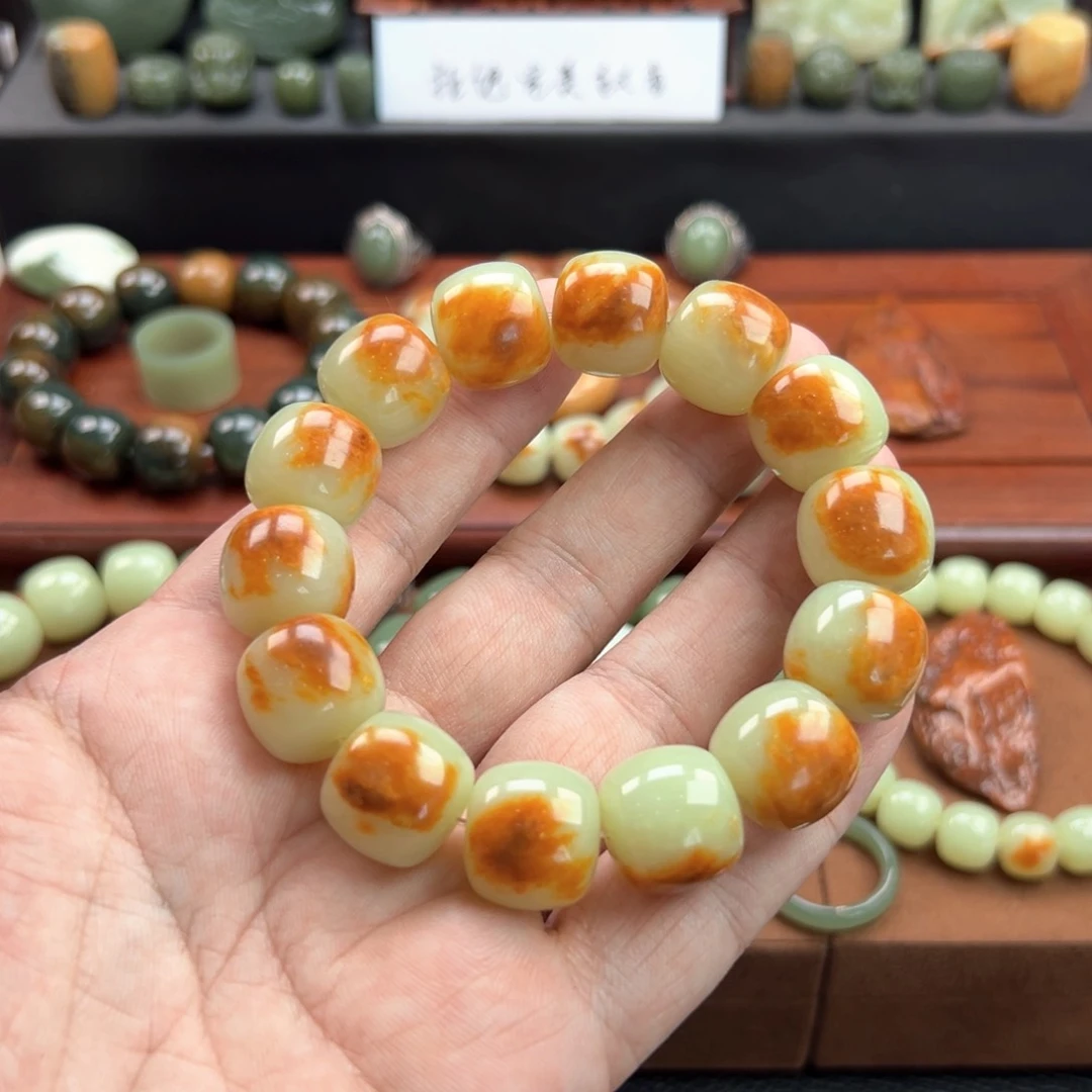 手链未镶嵌岫岩河磨玉（透闪石质玉）小***风