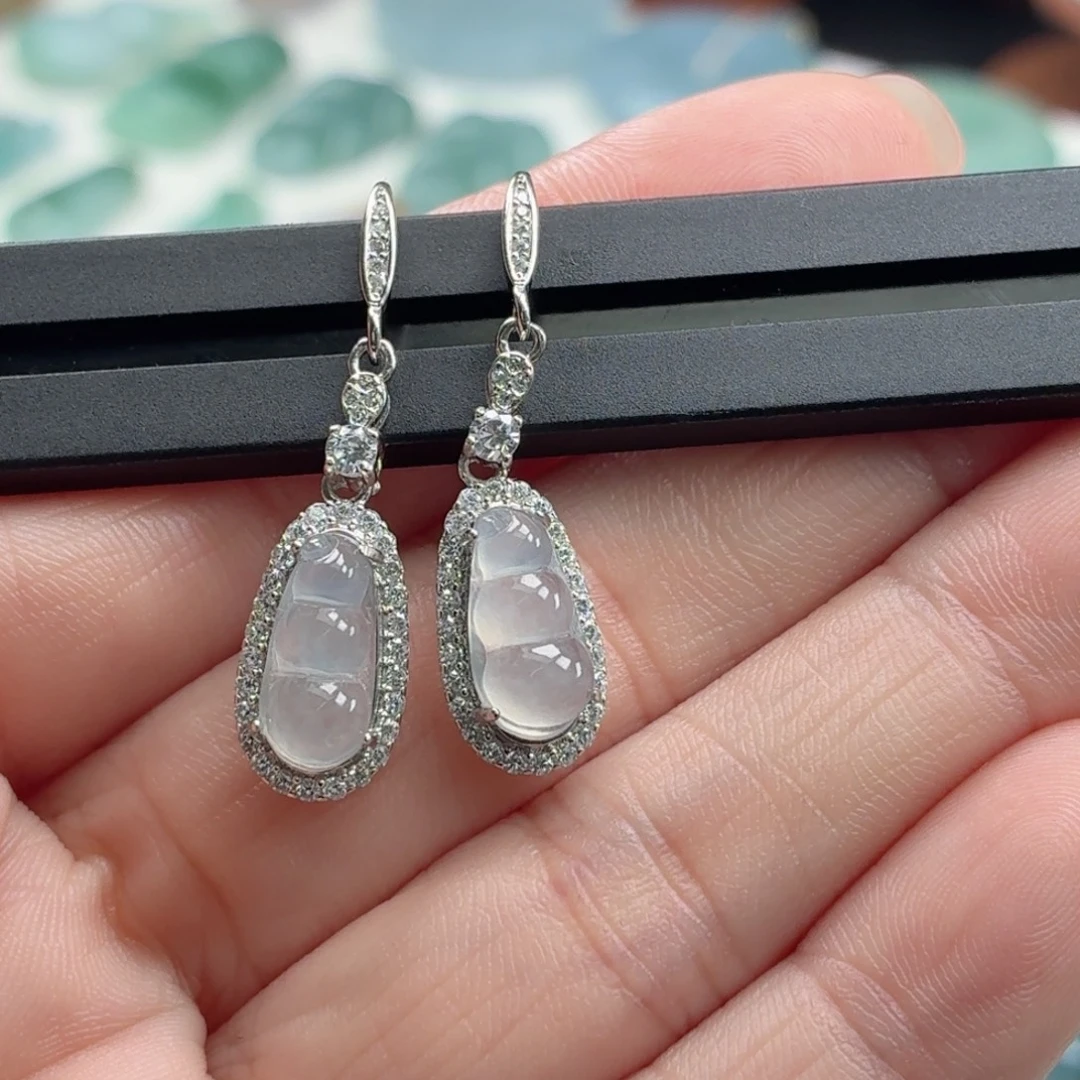 定制翡翠银S925镶嵌天然A货翡翠