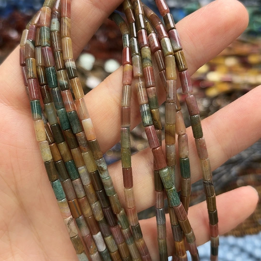 玛瑙/玉髓未镶嵌珠宝半成品3×6印度玛圆管一条