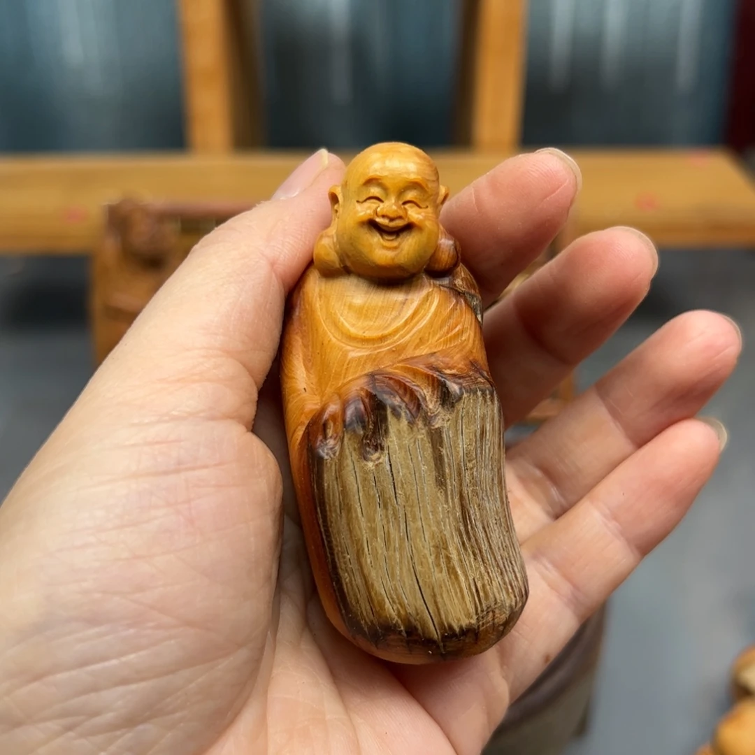 岩***森木崖柏木摆件手把件，