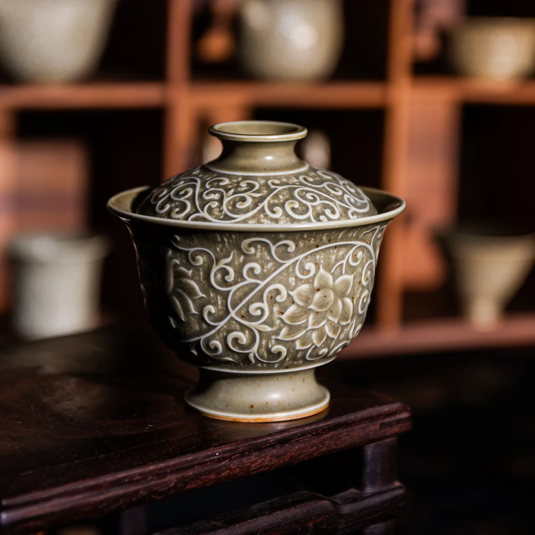 【西泠墨香上新】 南宋柴窑古青釉盖碗HX0547