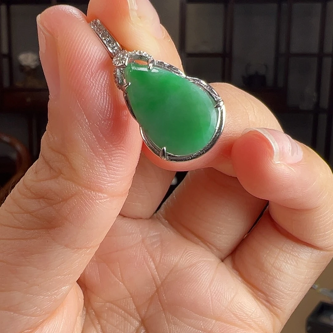 翡翠银S925镶嵌颈饰吊坠