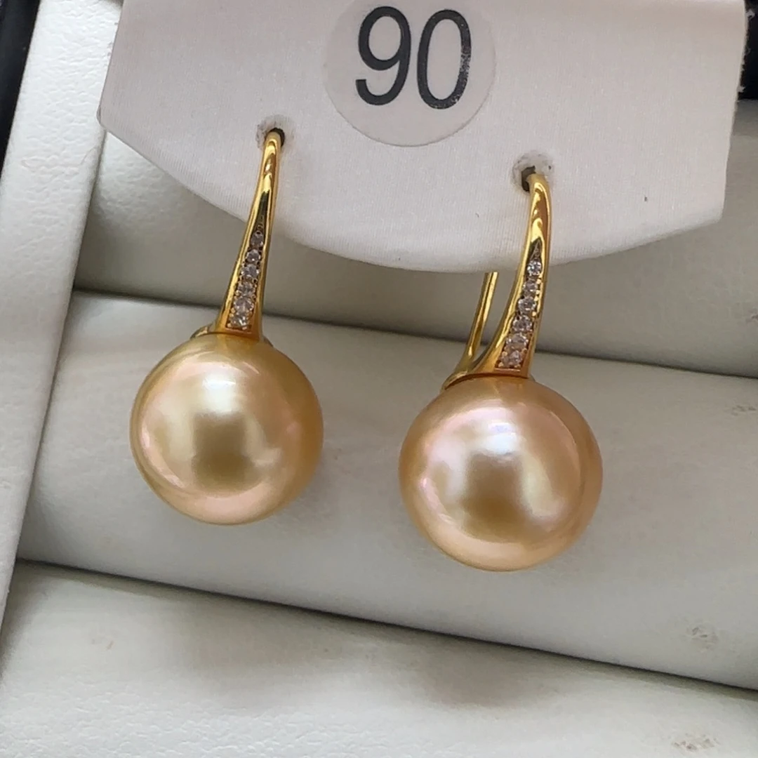 银S925镶嵌海水珍珠耳环