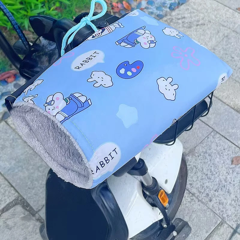 电动摩托车手把套冬季保暖电瓶车手套防水挡风手套加绒加厚棉把套