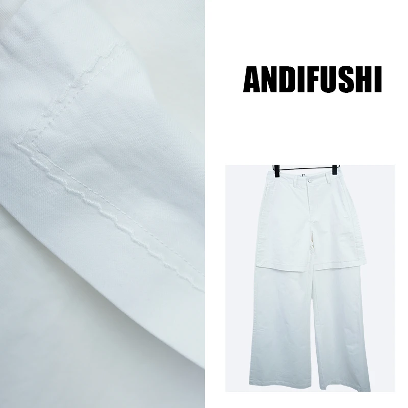 【南油徐哥】春夏设计师款屁帘高定中高腰假两件潮流直筒休闲裤33