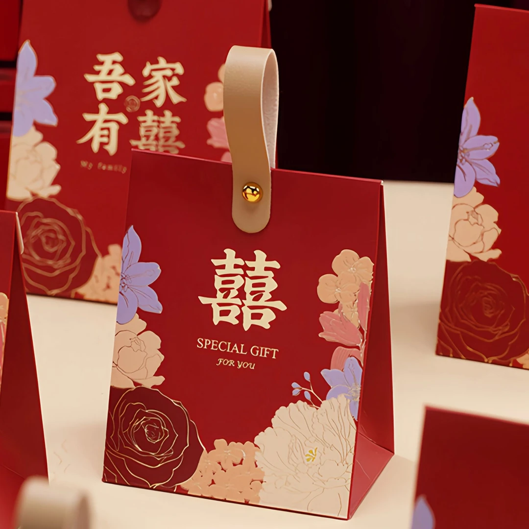 手提礼袋结婚喜糖礼盒婚宴伴手礼喜糖盒子婚礼喜糖盒回礼喜糖袋子