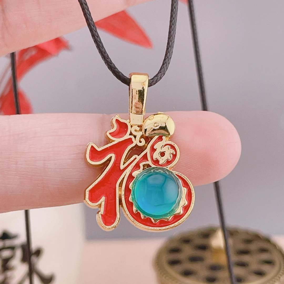 正品玛瑙玉髓吊坠兰玉石福字锁骨项坠精致百搭时尚女款项链F606