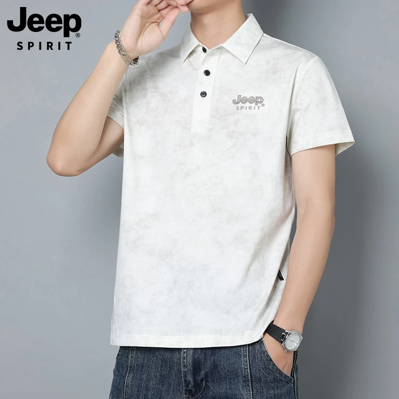 JEEP吉普高端男士polo衫男款 时尚夏季透气短袖潮流商务翻领T恤潮