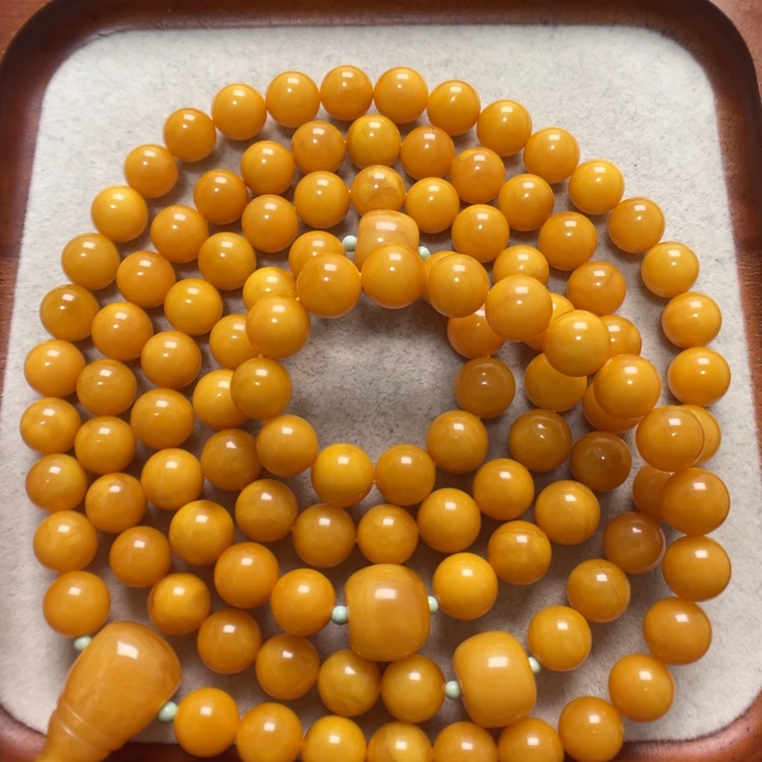 蜜蜡未镶嵌项链108