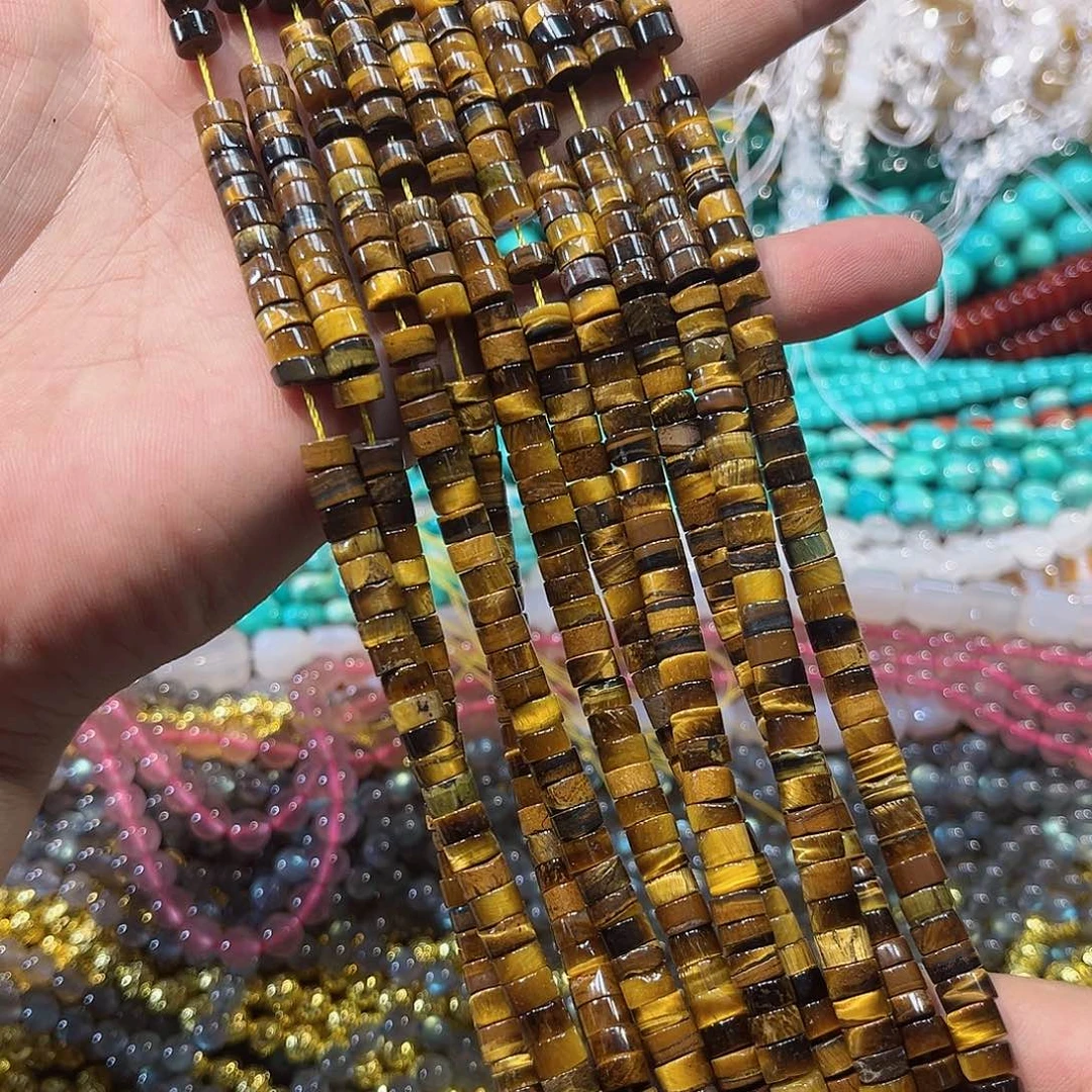 玛瑙/玉髓合金珠宝半成品a级虎眼直切一条6mm