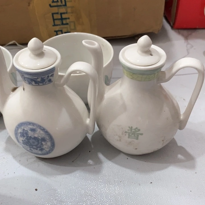 瓷片磁州窑酱油醋壶一对