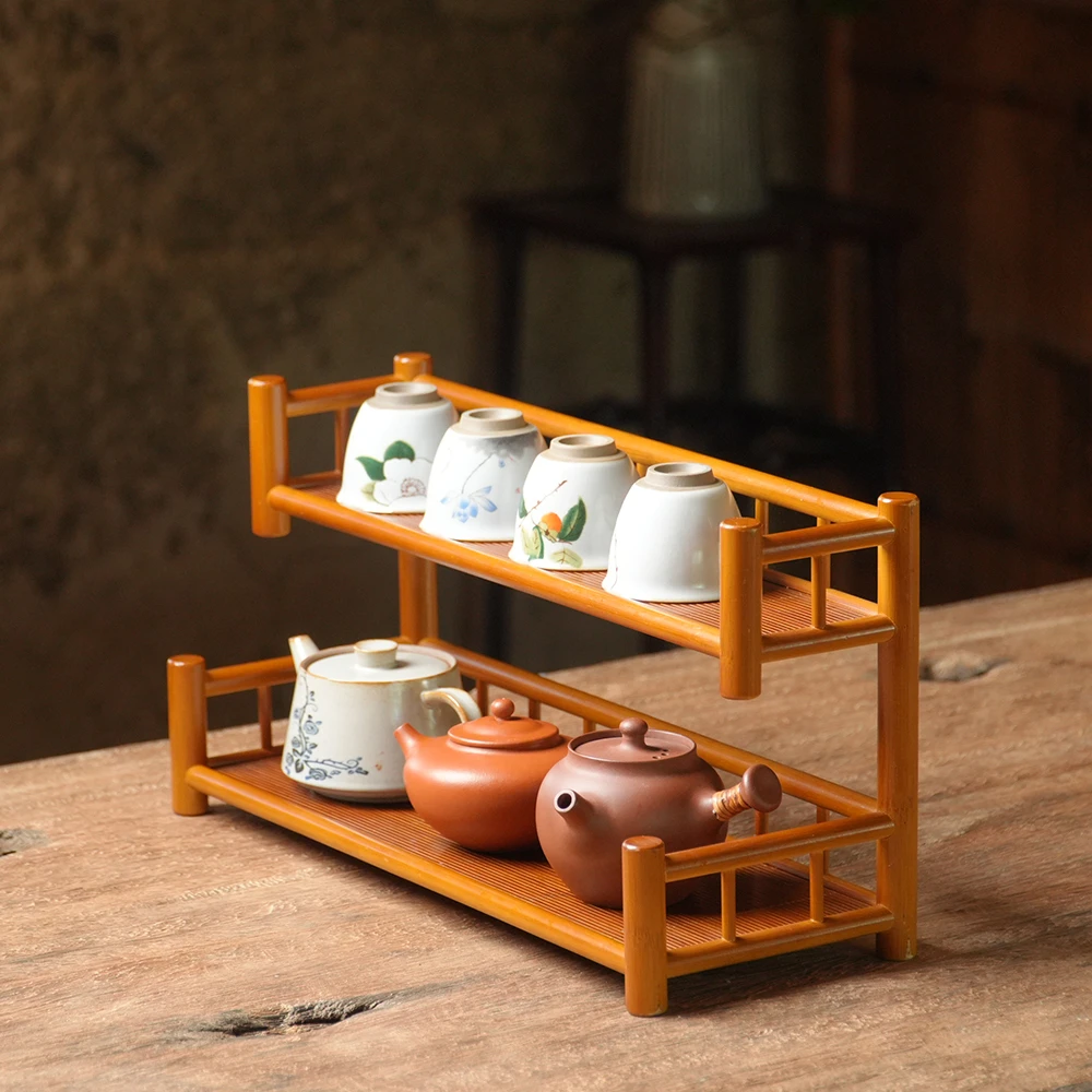 （云梯）茶架竹丝席/茶佰荟/原创非遗手工楠竹茶道配件茶周边