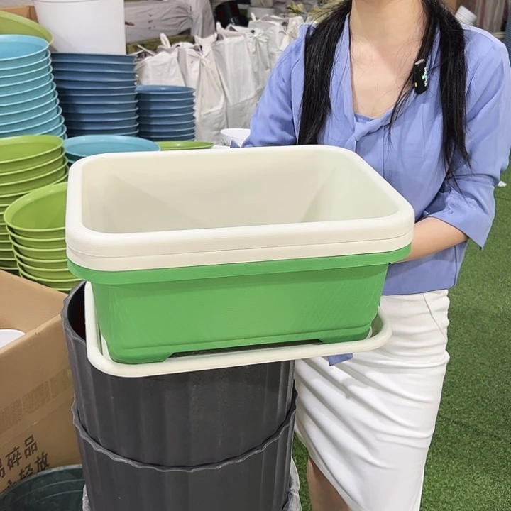 菜盆长38宽28高14.5混色3个带托