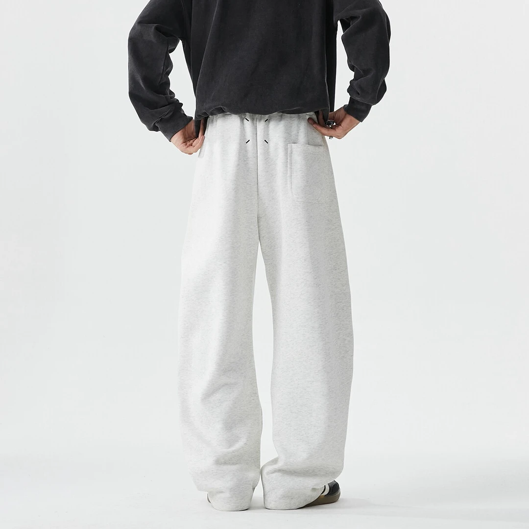 【TSZ】重磅休闲裤男女潮牌宽松垂感弯刀裤情侣拖地阔腿男生卫裤