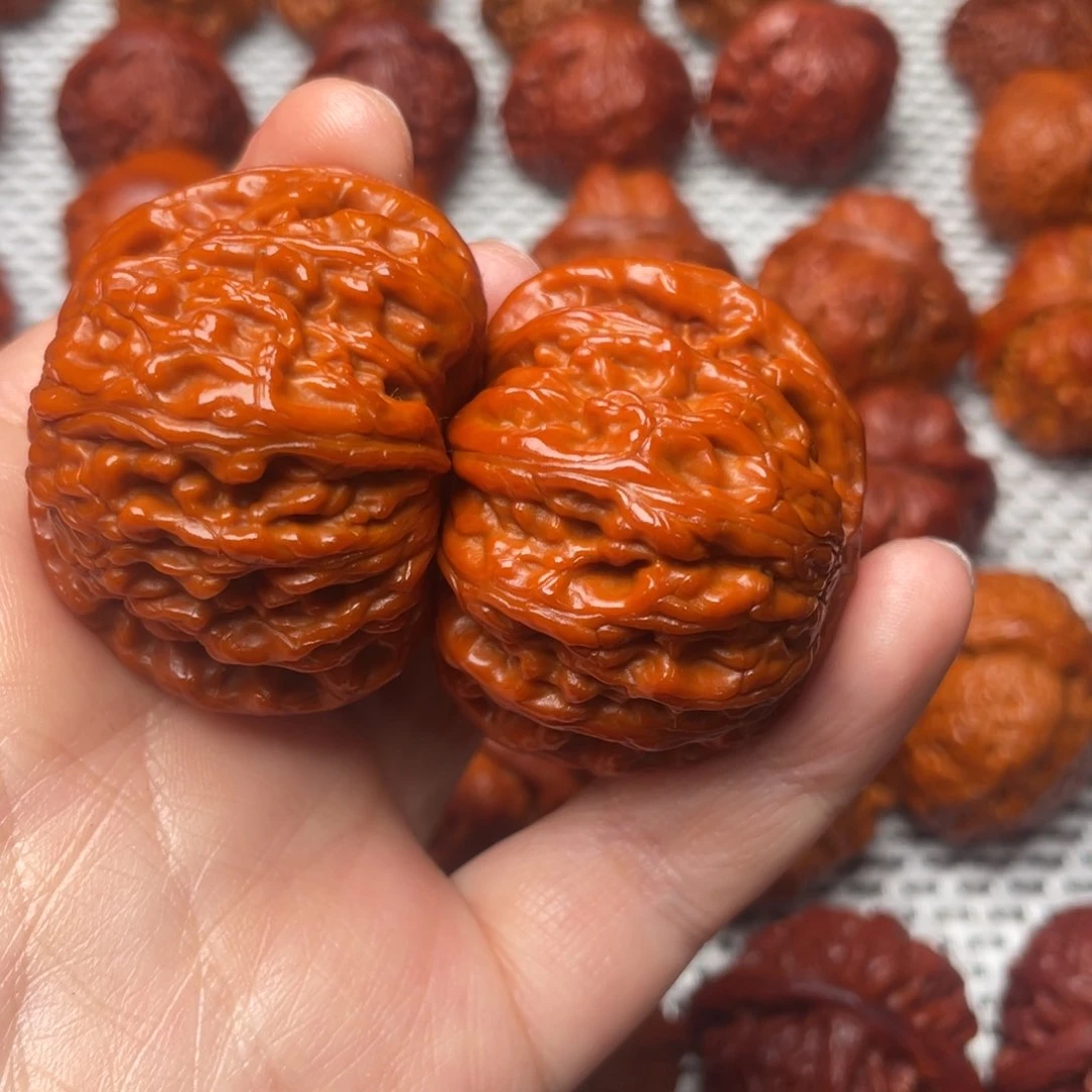 桃核吊坠文玩核桃 手把件 白狮子 44