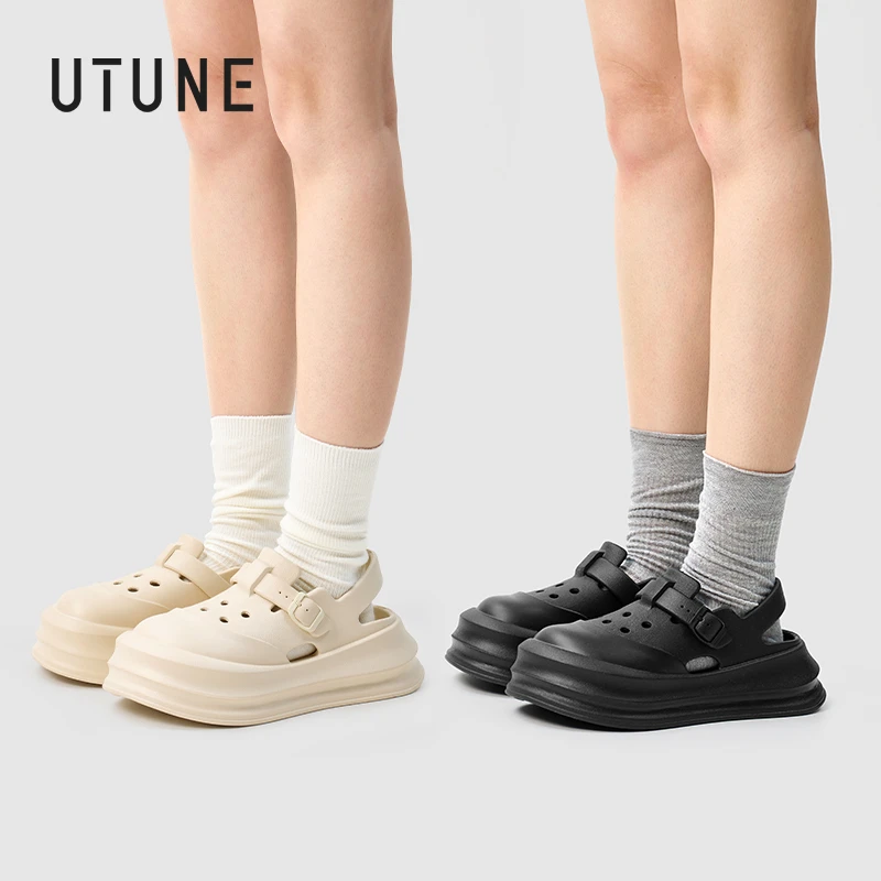 优调厚底玛丽珍鞋女2025新款洞洞鞋夏季外穿凉鞋增高女鞋时尚单鞋