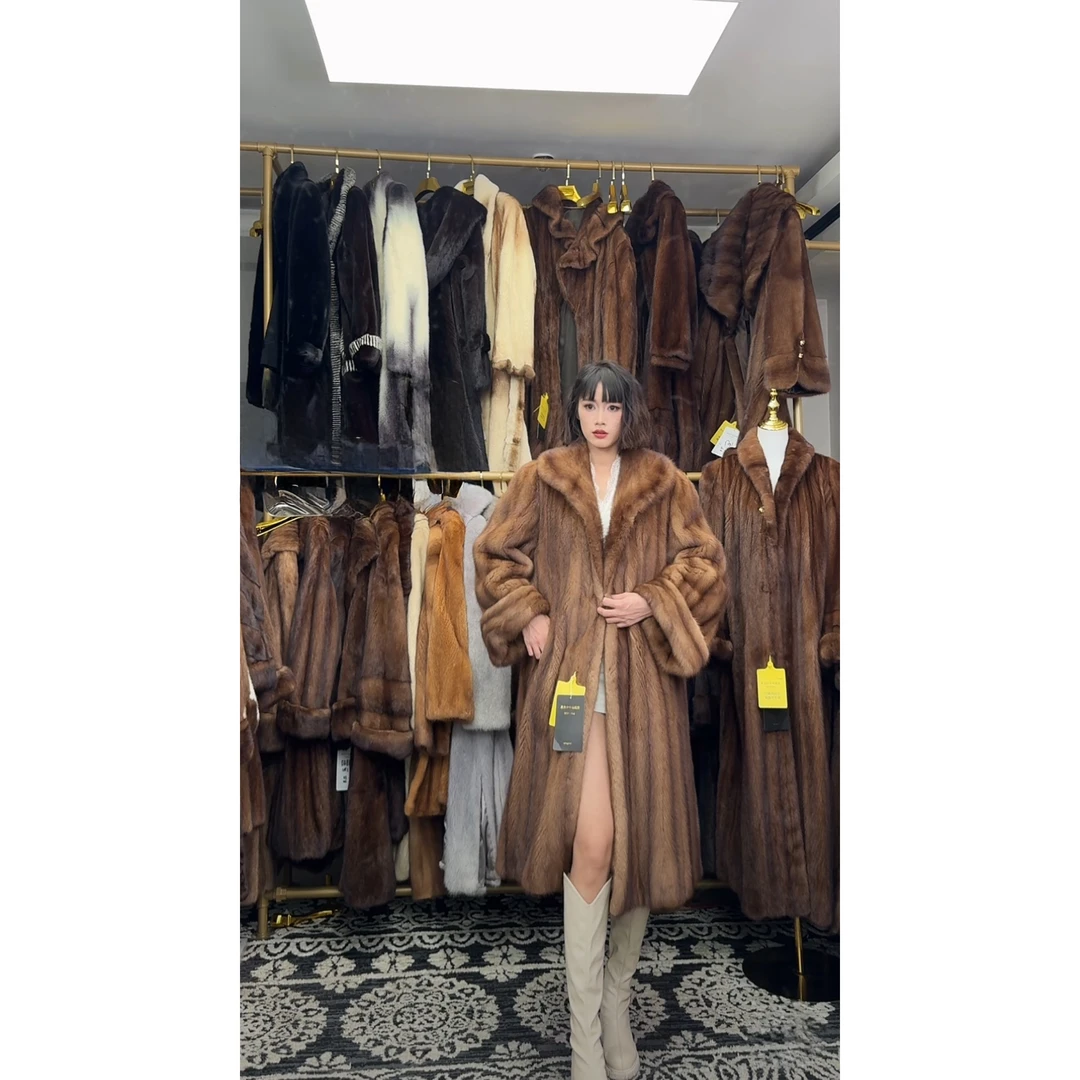 TH830 貂皮大衣 衣长112 胸围120 中古皮草