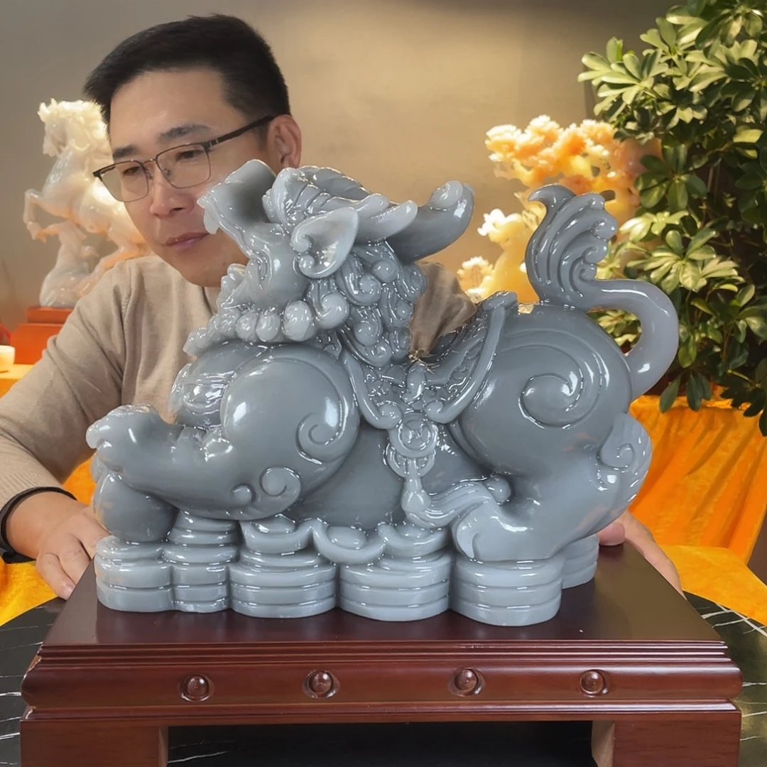 石材貔貅摆件手工雕刻