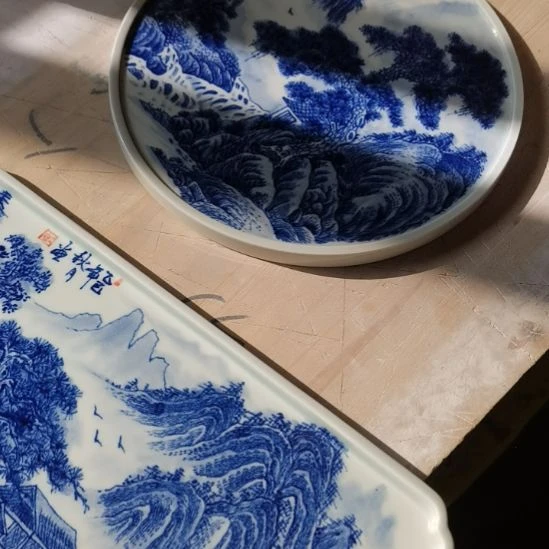 冰***泉陶景德镇釉下彩手绘