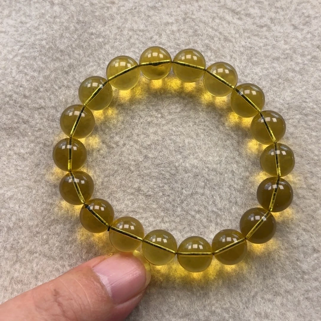 琥珀未镶嵌手串净水天空蓝珀卡10