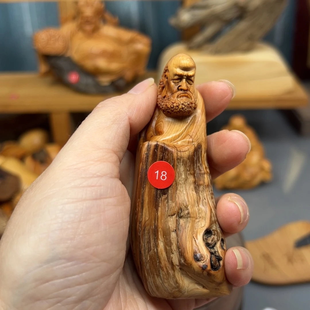 只***跑木崖柏木摆件手把件，