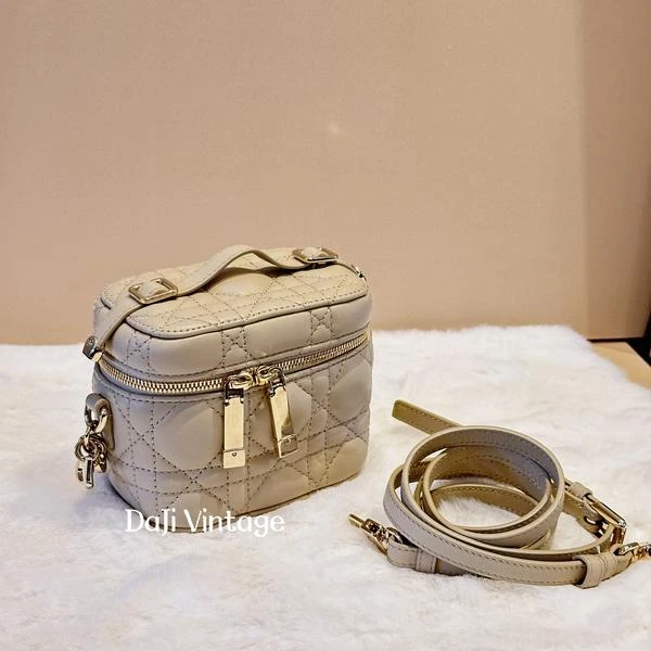 大吉中古/迪奥藤格纹米色超迷你盒子斜挎包