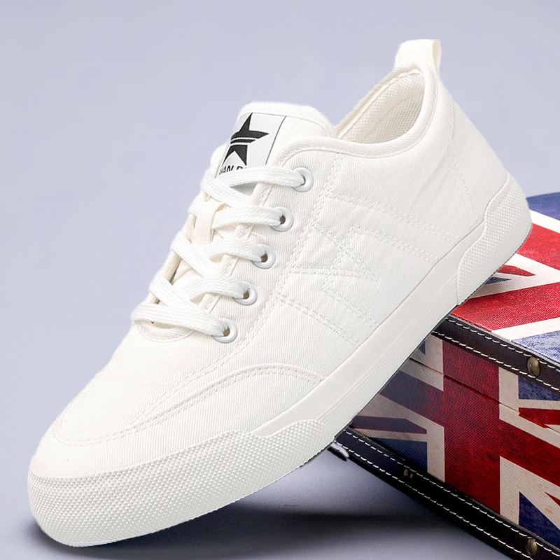 25120 韩版系带板鞋男春季百搭透气小白鞋男士低帮夏季帆布鞋潮鞋