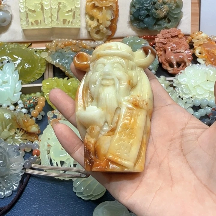 未镶嵌蛇纹石玉木梳
