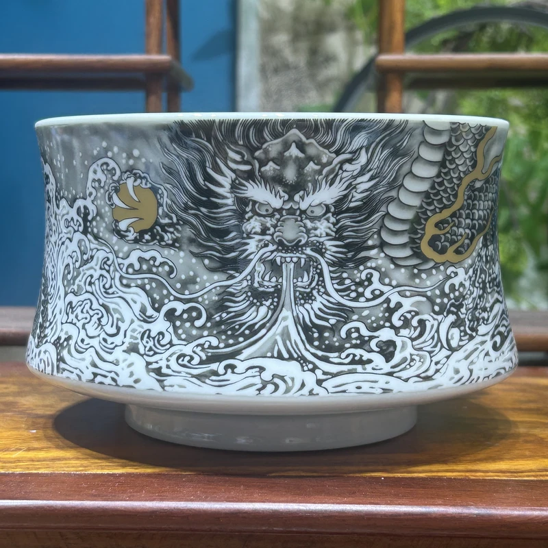 景德镇陶瓷墨彩水墨祥龙水洗建水家用高端茶具高端送礼茶器功夫茶