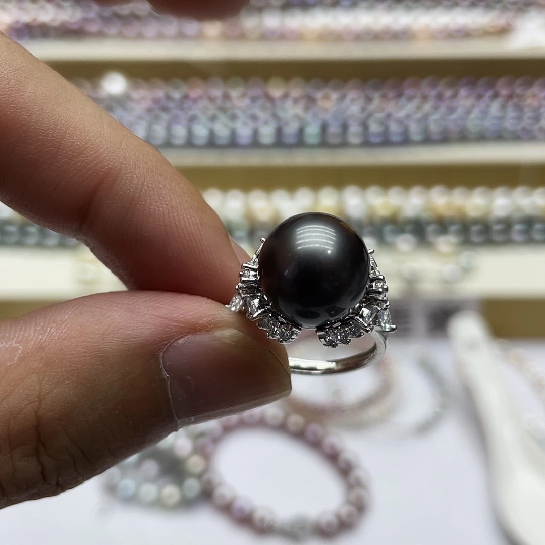 海水珍珠银S925镶嵌戒指