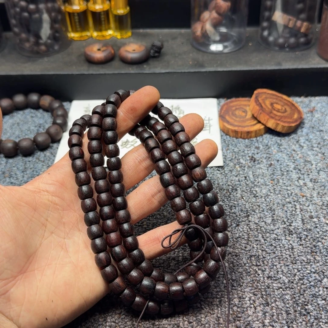 藤类直切鼓珠8×9紫红油多圈降真香