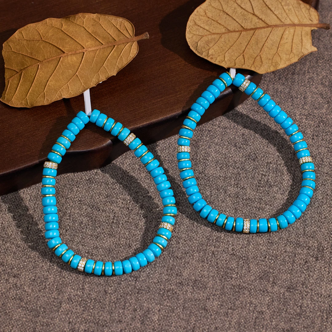 玉峰珠宝丨安娜【罗扇】直切松石手链*S925镶嵌*W8430多样性发其一