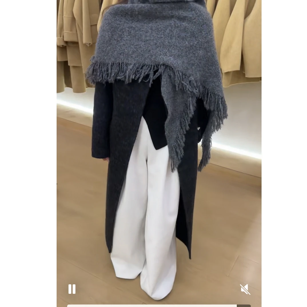 慵懒风双面羊绒呢子中长款女大衣韩版宽松设计