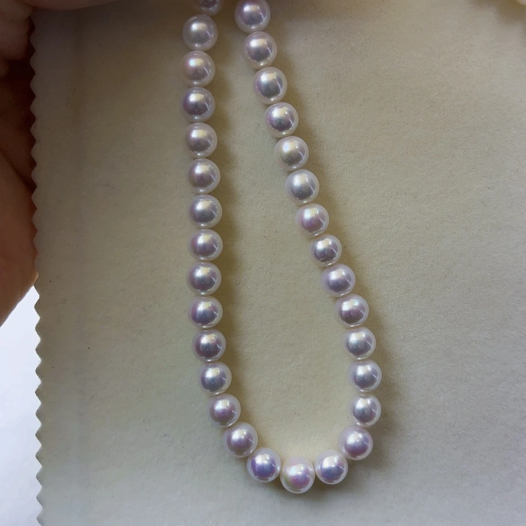 银S925镶嵌颈饰淡水珍珠7.5-8mm