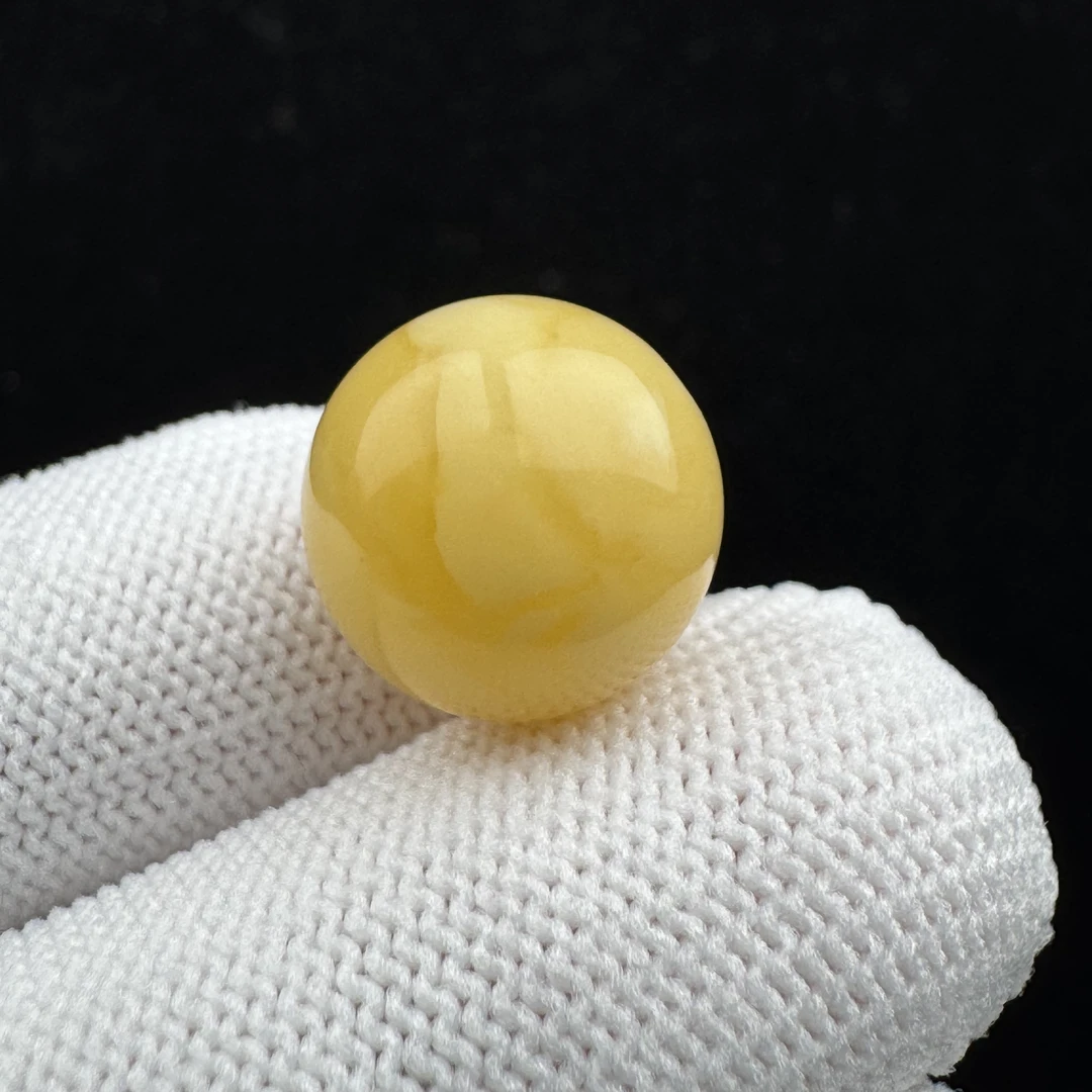 M7703天然蜜蜡妖花圆珠14.6mm 支持鉴定假一罚四