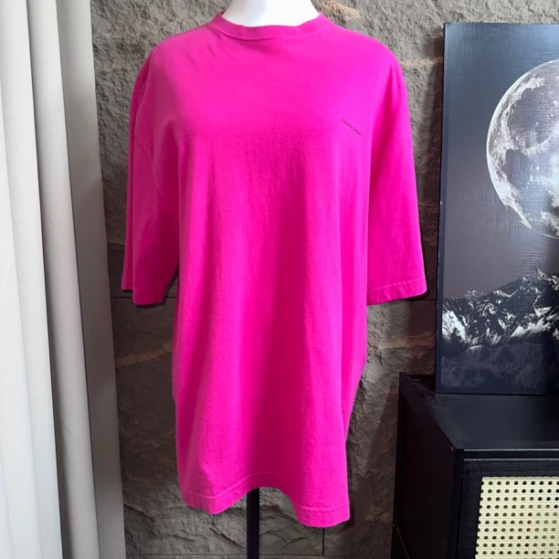 99新 Balenciaga/巴黎世家 胸围57衣长73 M码 邮箱 粉色短袖M1020