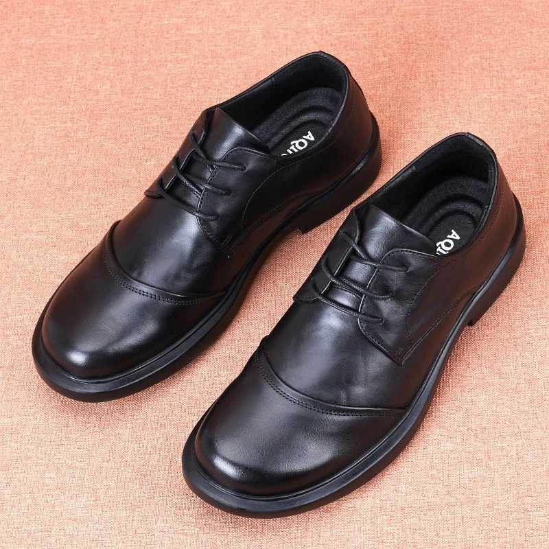 EAEOVNI新款男鞋透气时尚休闲商务正装鞋子软底系带上班皮鞋