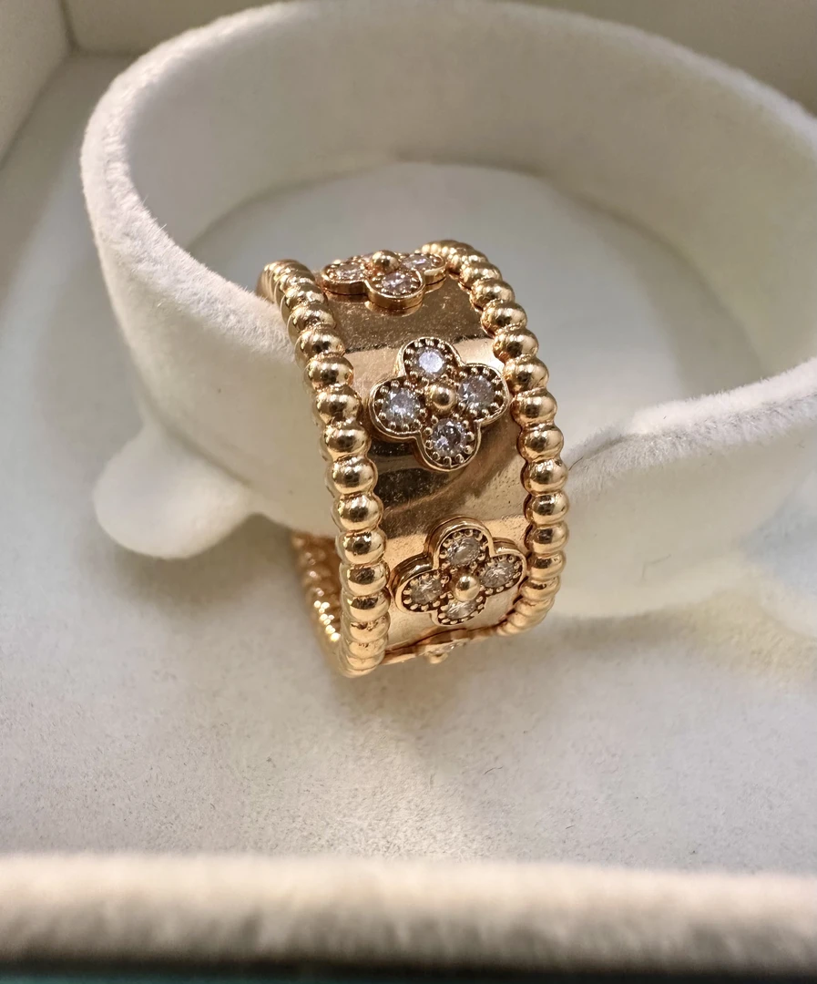 18k金钻石万花筒宽戒指k玫